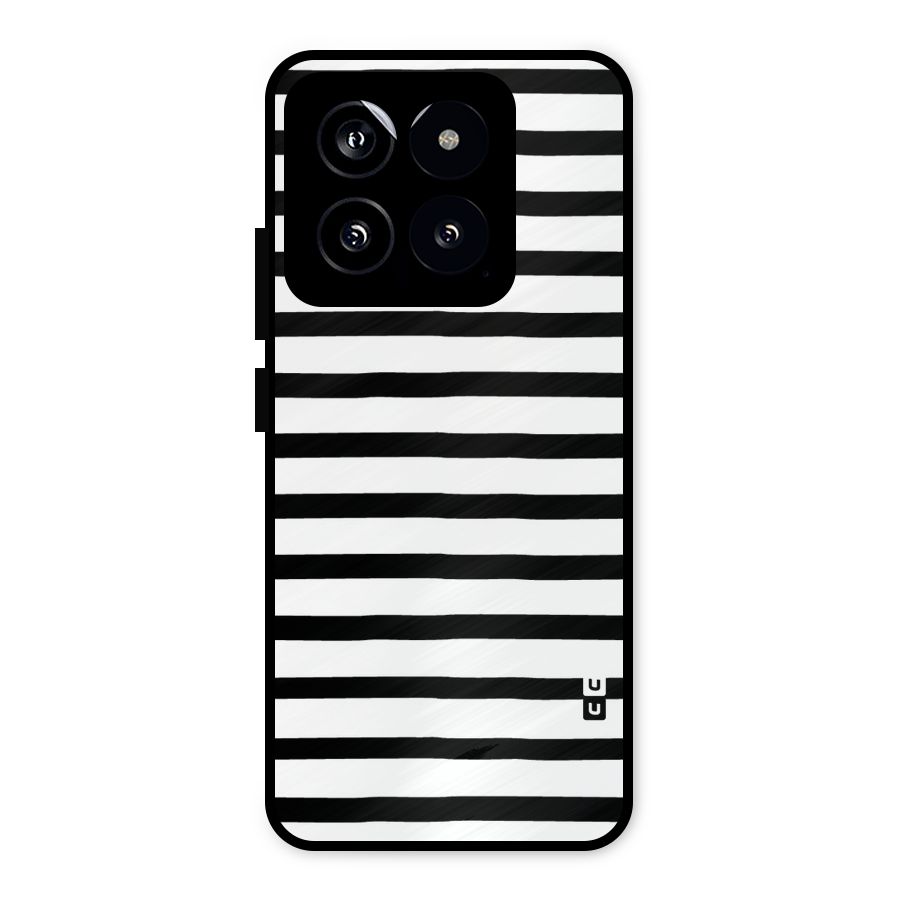 Elegant Basic Stripes Metal Back Case for Xiaomi 14