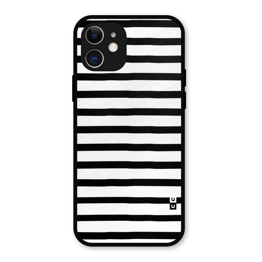 Elegant Basic Stripes Metal Back Case for iPhone 12