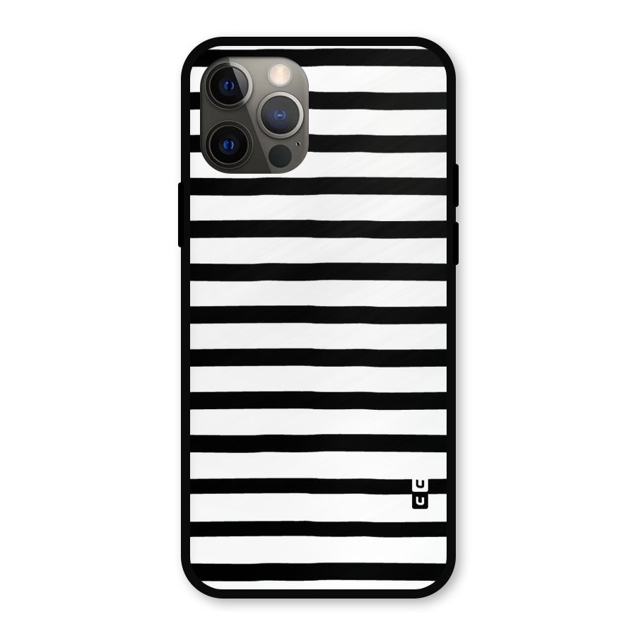 Elegant Basic Stripes Metal Back Case for iPhone 12 Pro