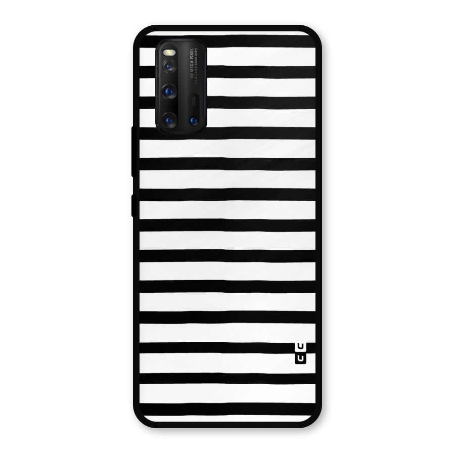 Elegant Basic Stripes Metal Back Case for iQOO 3
