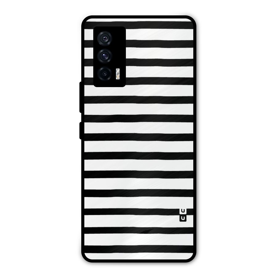 Elegant Basic Stripes Metal Back Case for iQOO 7 5G