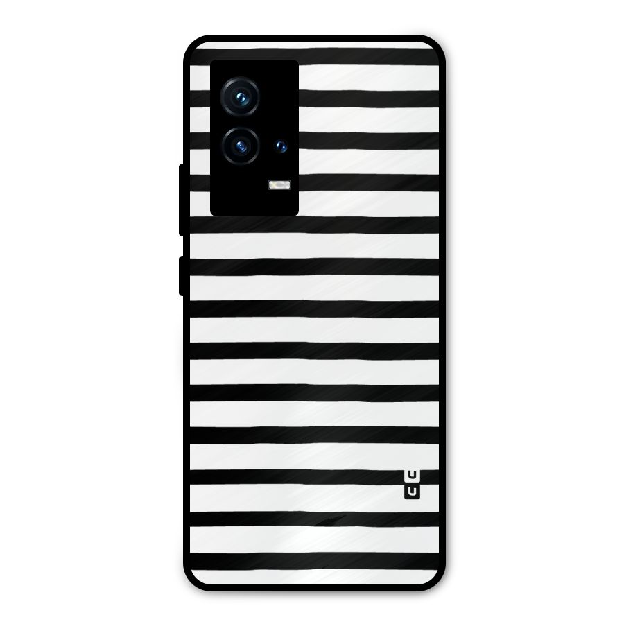 Elegant Basic Stripes Metal Back Case for iQOO 9 5G