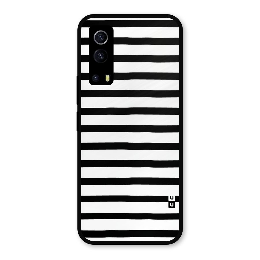 Elegant Basic Stripes Metal Back Case for iQOO Z3