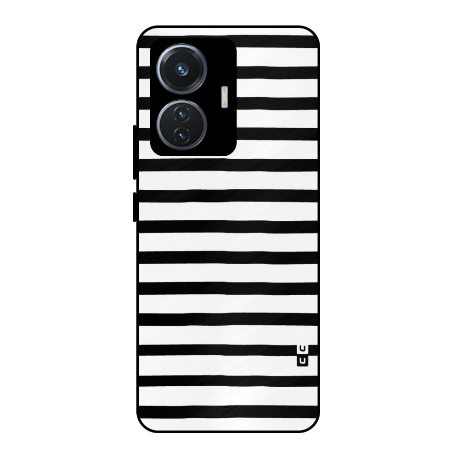 Elegant Basic Stripes Metal Back Case for iQOO Z6 44W