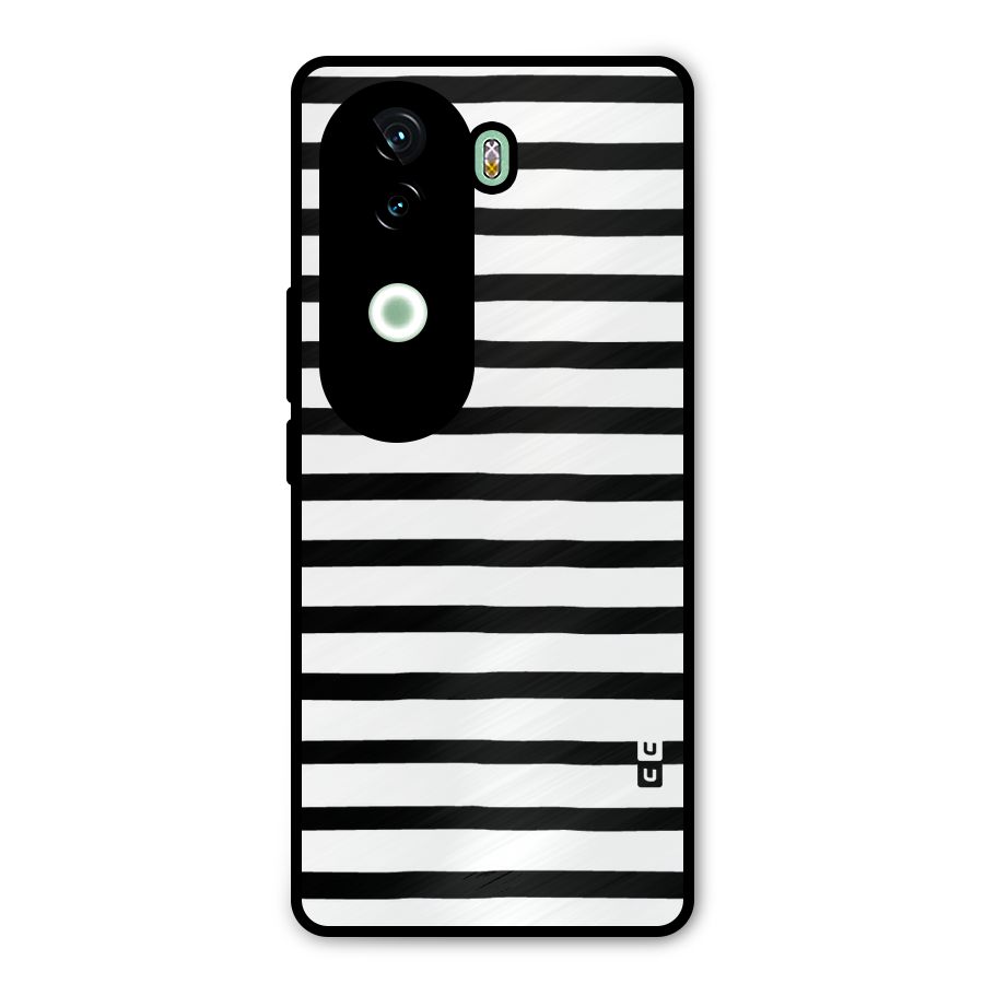 Elegant Basic Stripes Metal Back Case for iQOO Z9s