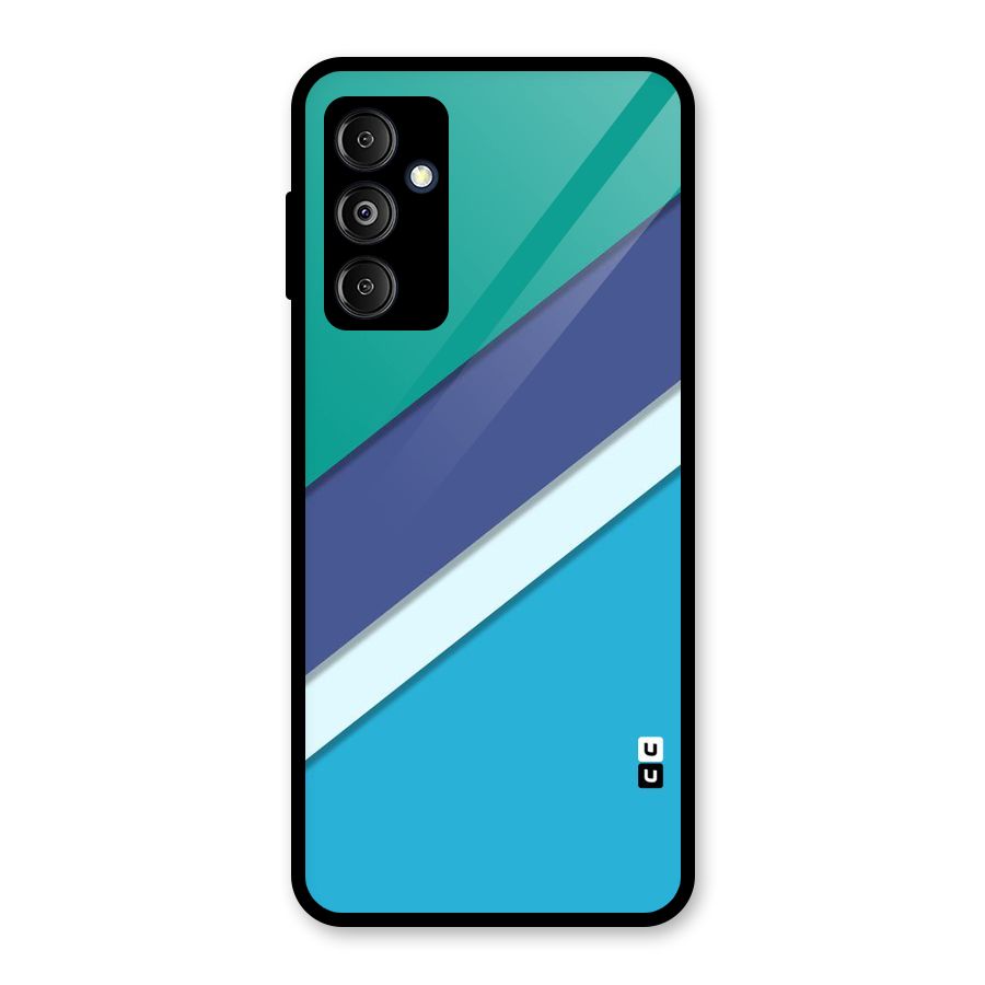 Elegant Colored Stripes Glass Back Case for Galaxy M14 5G