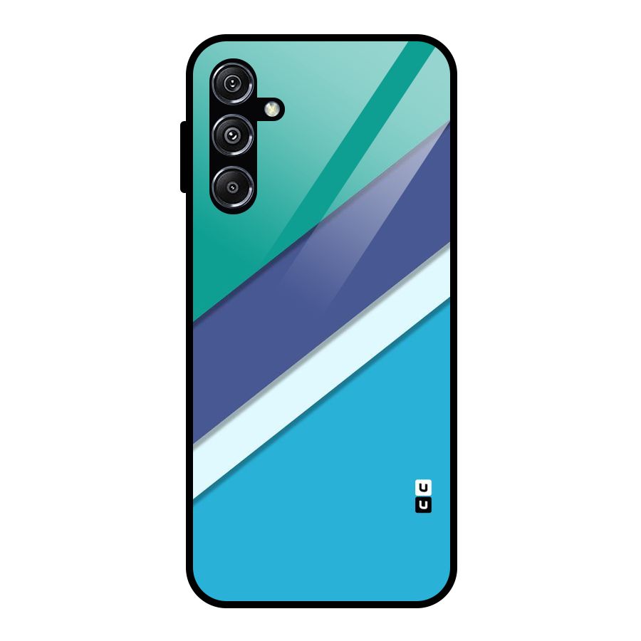 Elegant Colored Stripes Glass Back Case for Galaxy M34 5G