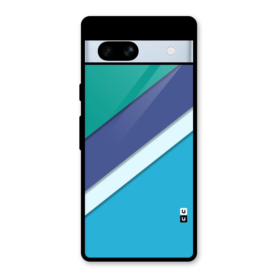 Elegant Colored Stripes Glass Back Case for Google Pixel 7a