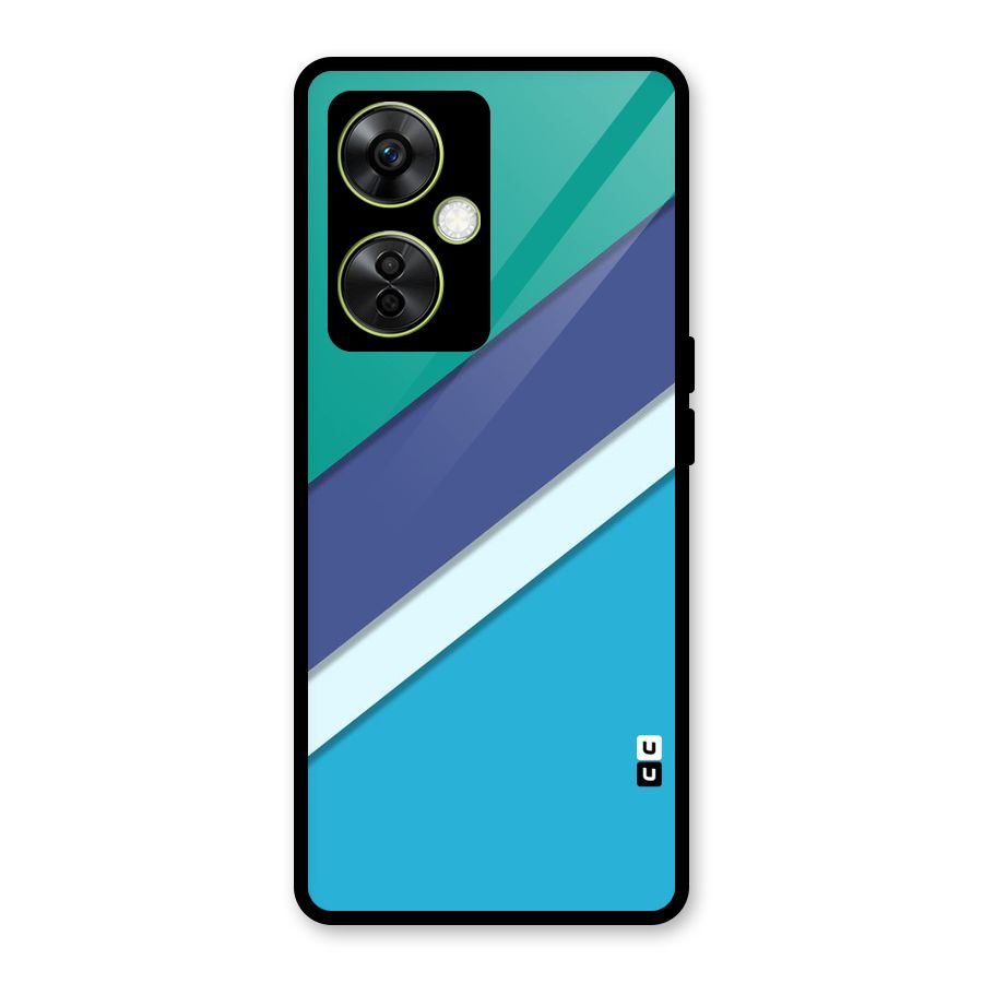 Elegant Colored Stripes Glass Back Case for OnePlus Nord CE 3 Lite