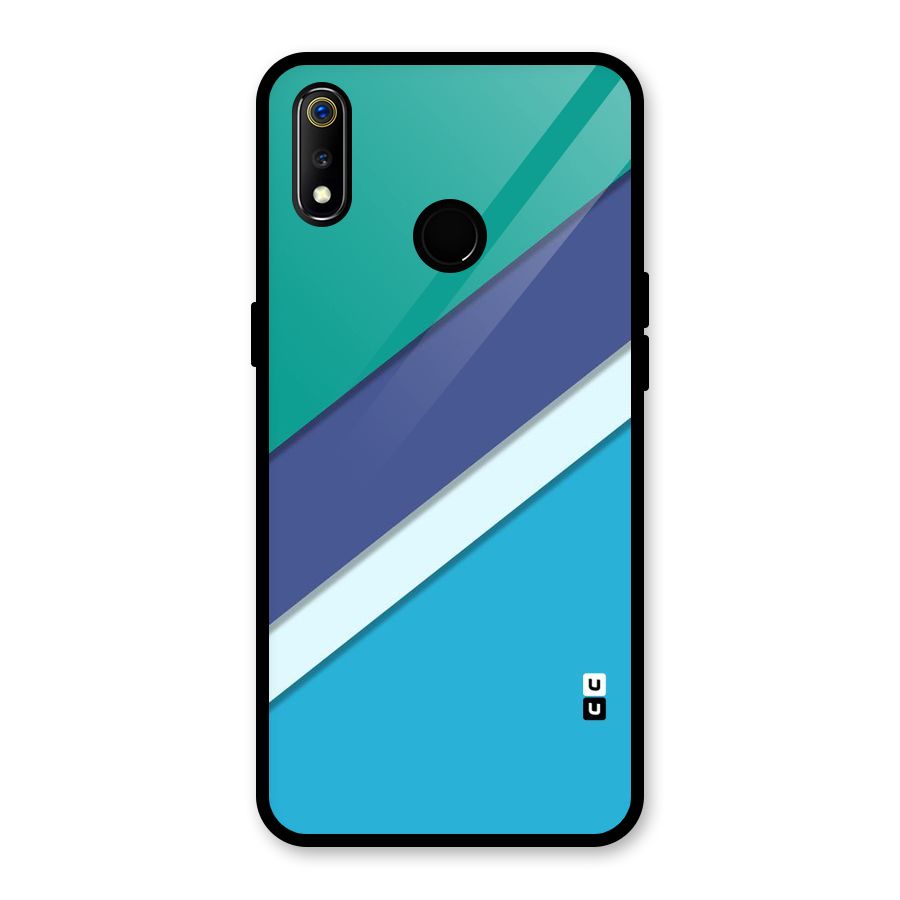 Elegant Colored Stripes Glass Back Case for Realme 3i