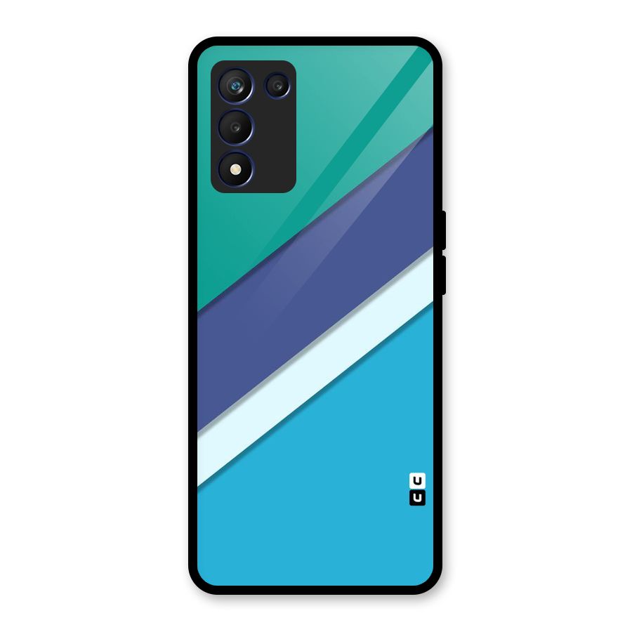 Elegant Colored Stripes Glass Back Case for Realme 9 5G Speed