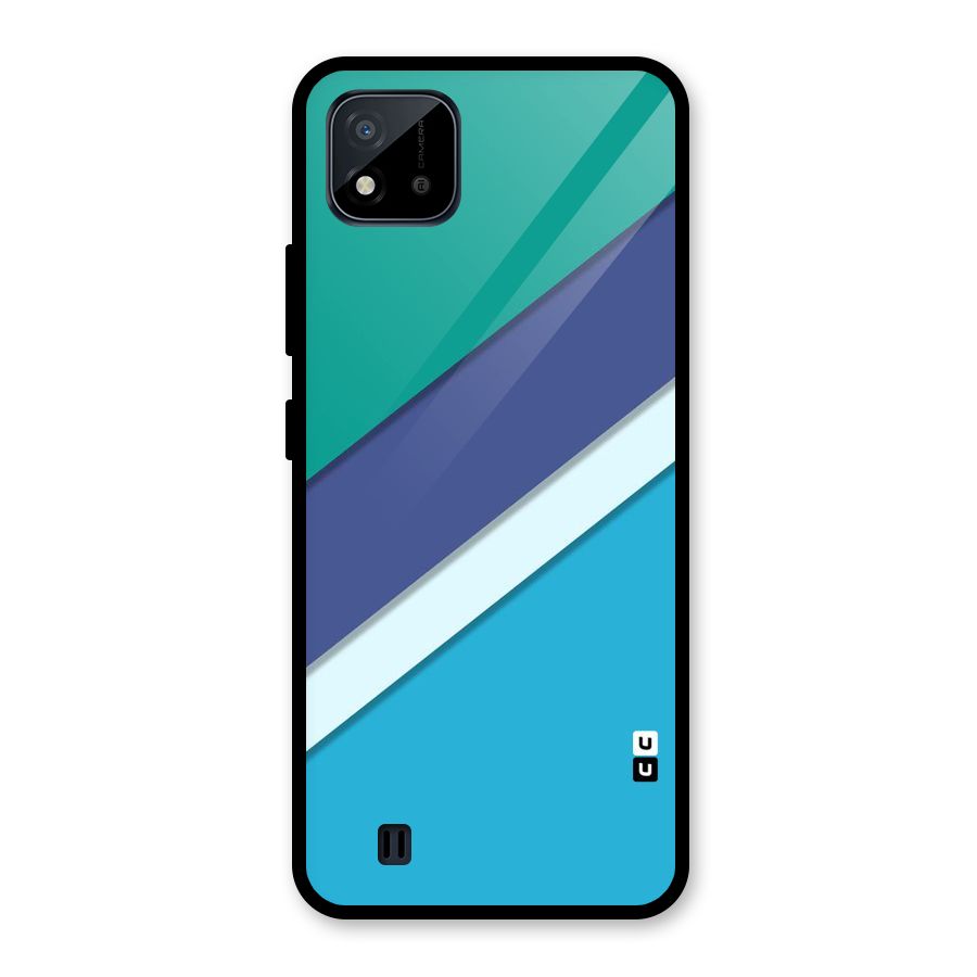 Elegant Colored Stripes Glass Back Case for Realme C11 2021