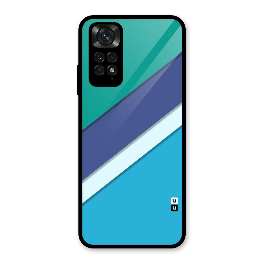 Elegant Colored Stripes Glass Back Case for Redmi Note 11S