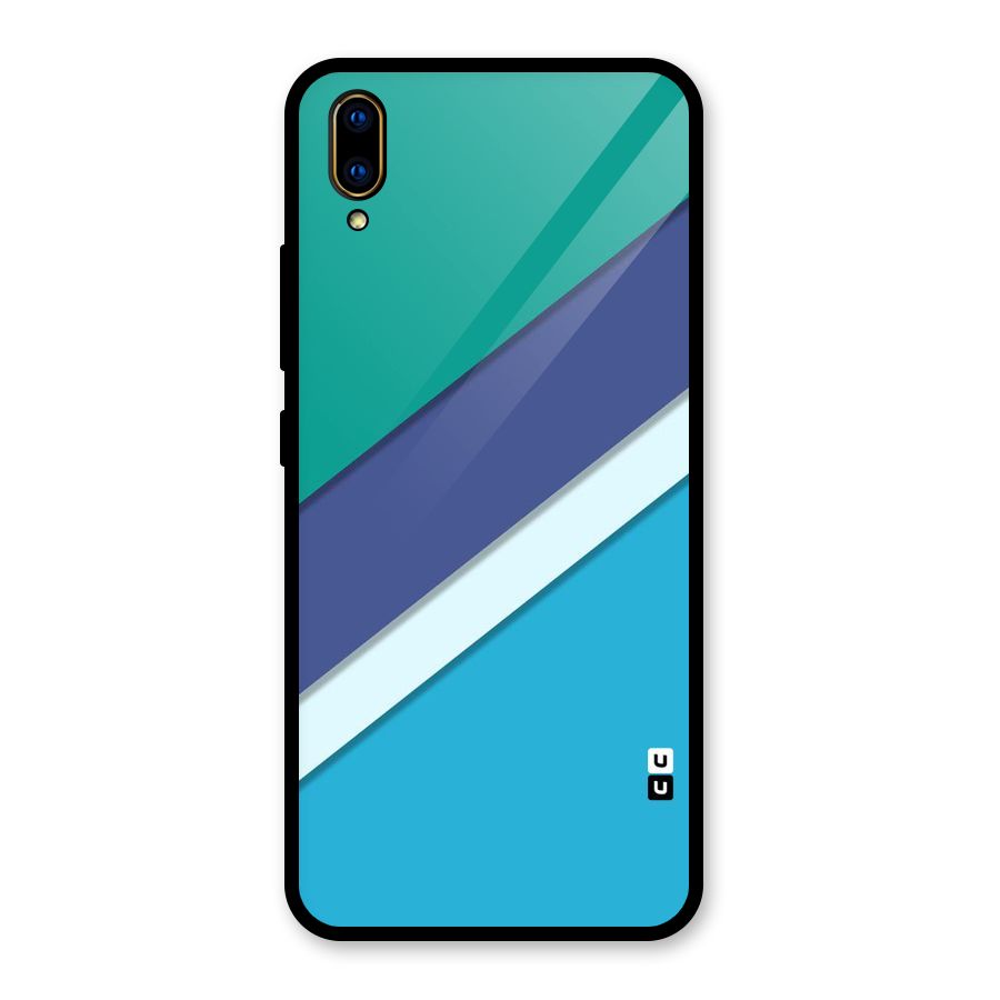 Elegant Colored Stripes Glass Back Case for Vivo V11 Pro