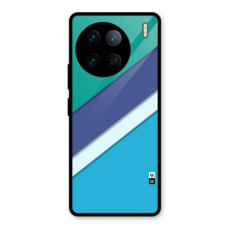 Elegant Colored Stripes Glass Back Case for Vivo X90 Pro
