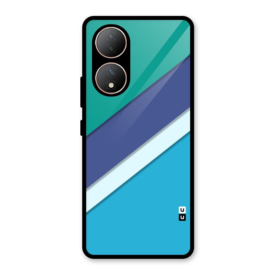 Elegant Colored Stripes Glass Back Case for Vivo Y100A