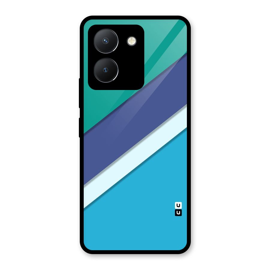 Elegant Colored Stripes Glass Back Case for Vivo Y36