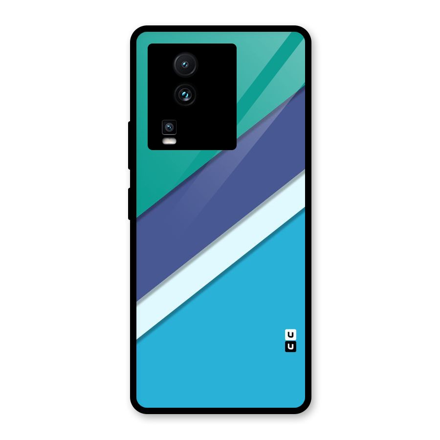 Elegant Colored Stripes Glass Back Case for Vivo iQOO Neo 7 Pro