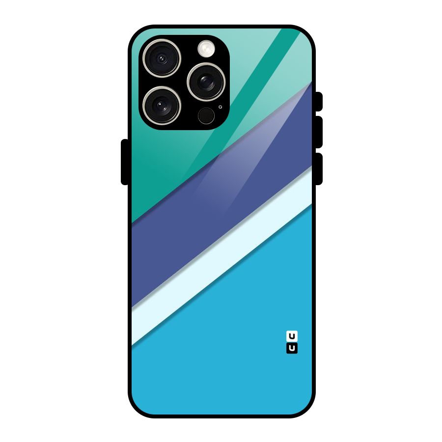 Elegant Colored Stripes Glass Back Case for iPhone 15 Pro Max