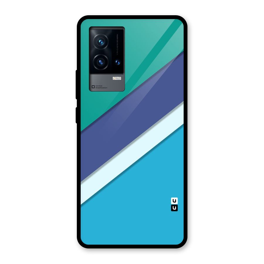 Elegant Colored Stripes Glass Back Case for iQOO 9 5G