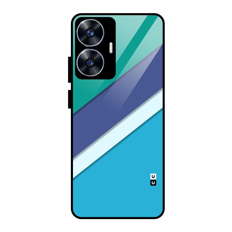 Elegant Colored Stripes Glass Back Case for realme C55