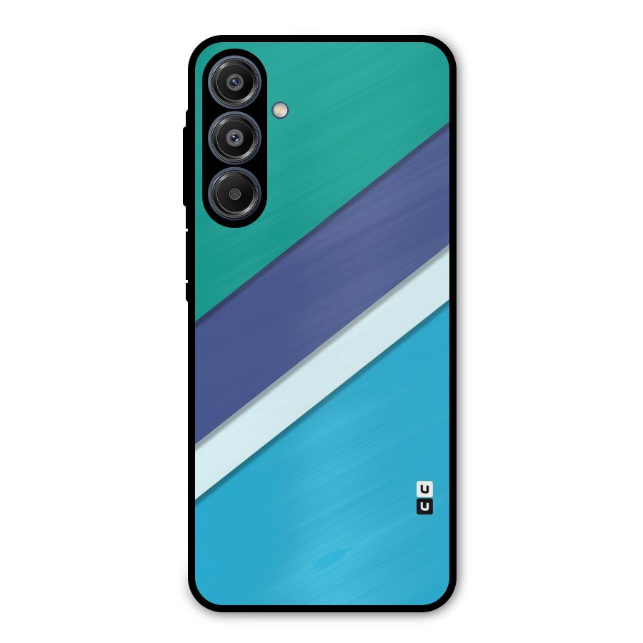 Elegant Colored Stripes Metal Back Case for Galaxy A16 5G