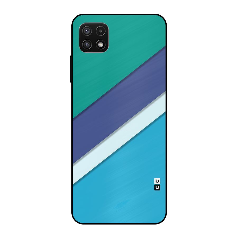 Elegant Colored Stripes Metal Back Case for Galaxy A22 5G