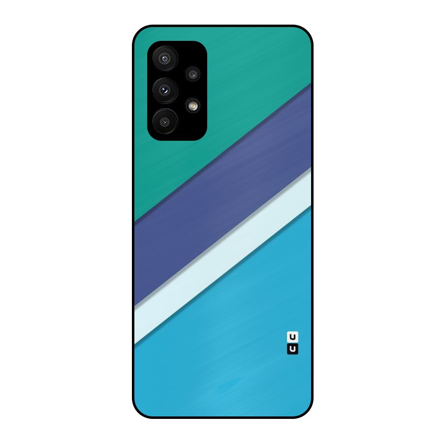 Elegant Colored Stripes Metal Back Case for Galaxy A23