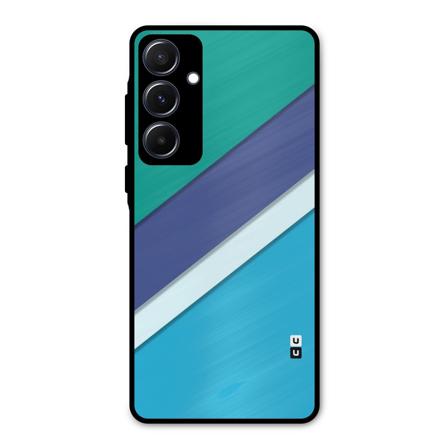 Elegant Colored Stripes Metal Back Case for Galaxy A55