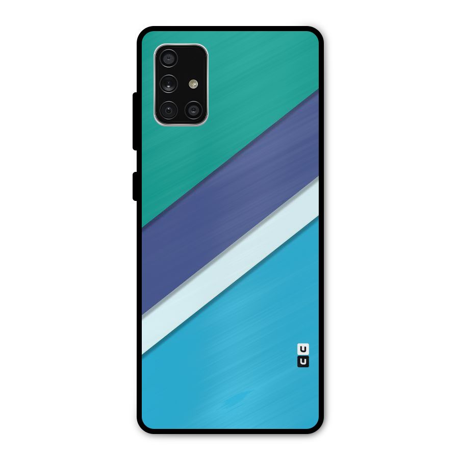 Elegant Colored Stripes Metal Back Case for Galaxy A71