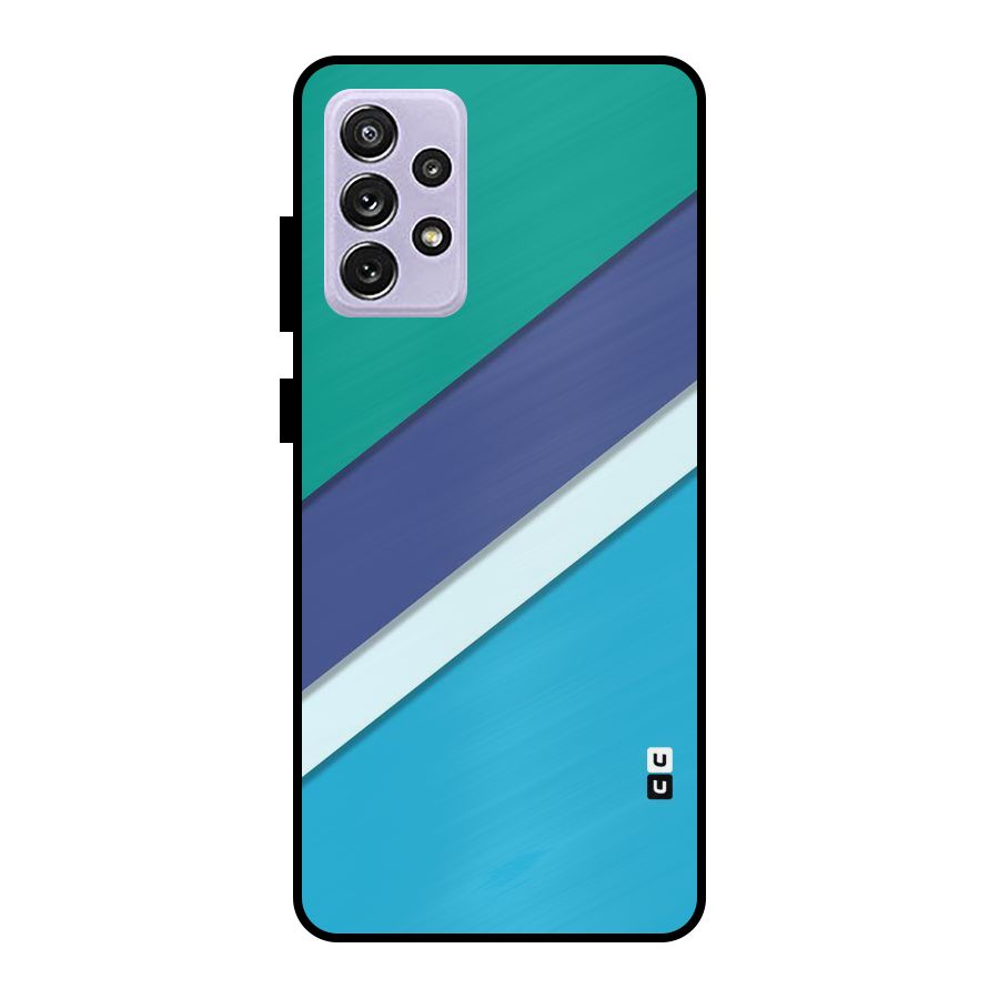 Elegant Colored Stripes Metal Back Case for Galaxy A72