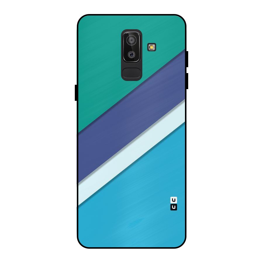 Elegant Colored Stripes Metal Back Case for Galaxy J8