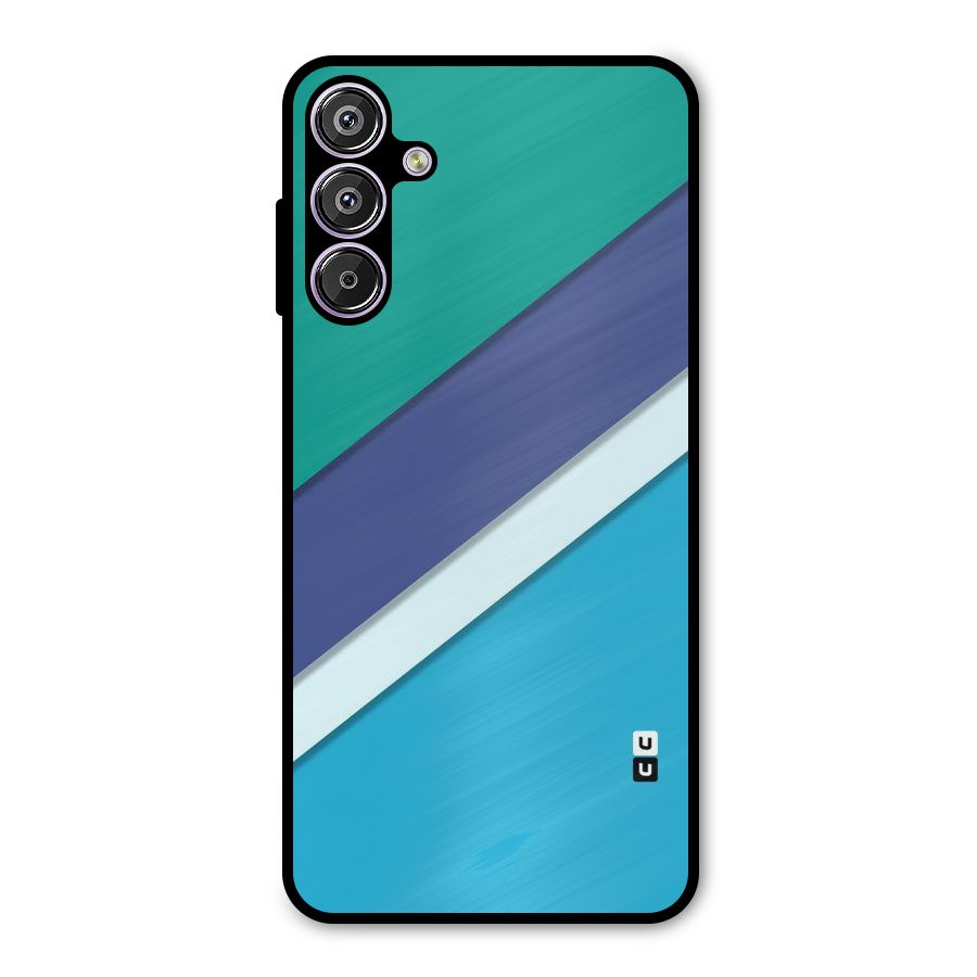 Elegant Colored Stripes Metal Back Case for Galaxy M15