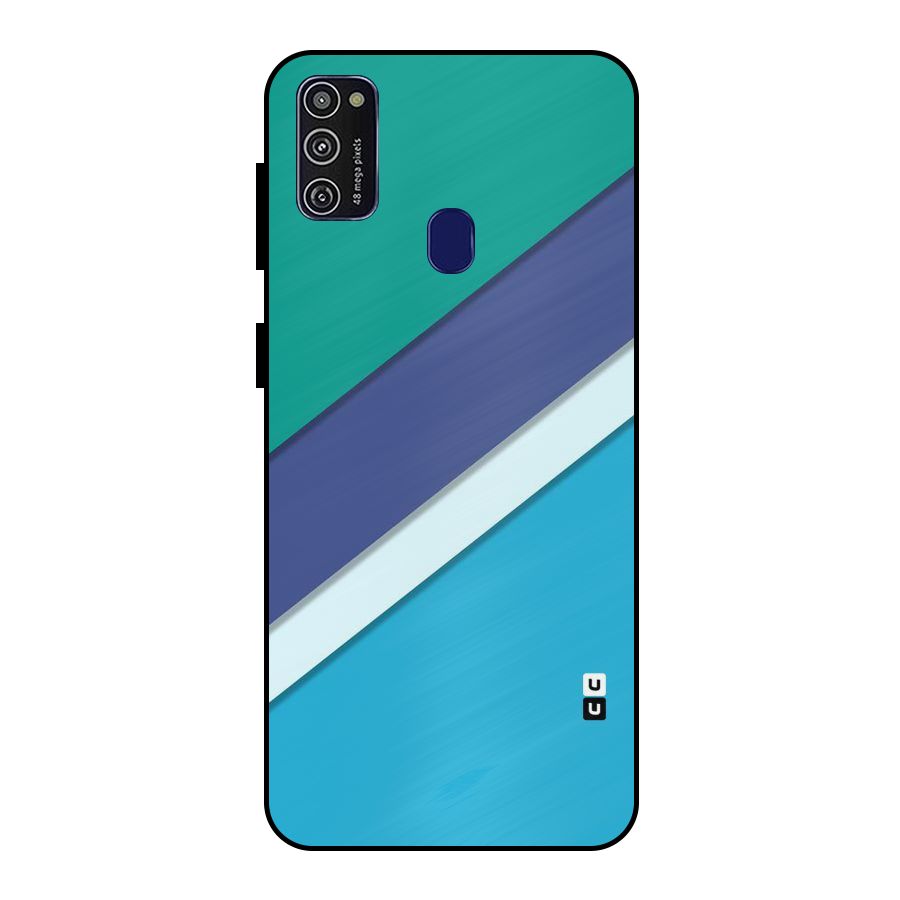 Elegant Colored Stripes Metal Back Case for Galaxy M21