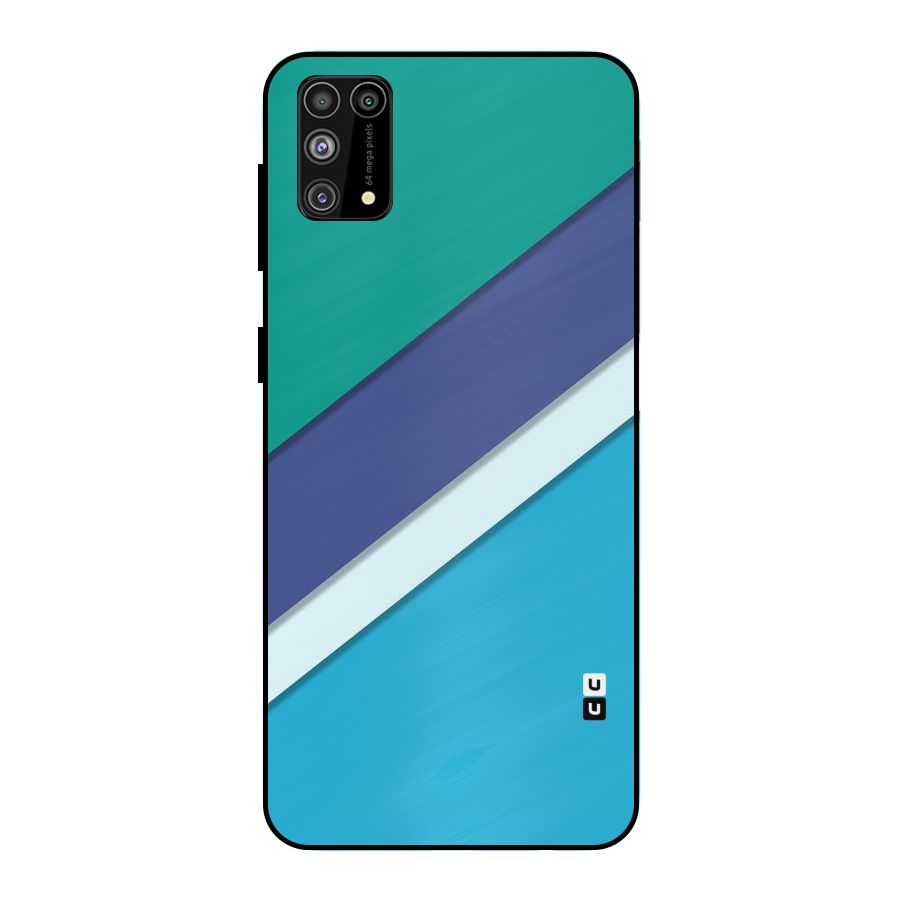 Elegant Colored Stripes Metal Back Case for Galaxy M31