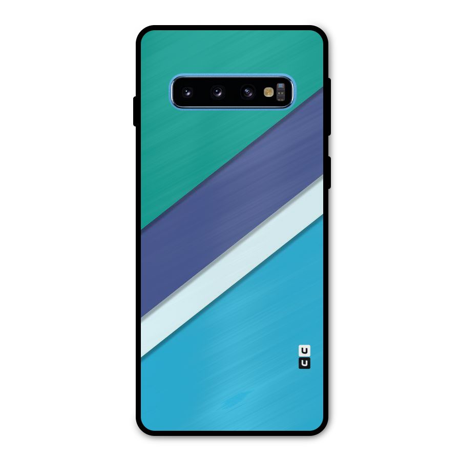 Elegant Colored Stripes Metal Back Case for Galaxy S10