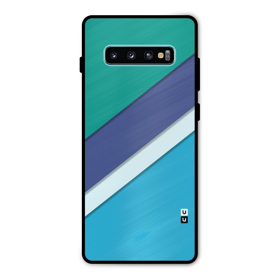 Elegant Colored Stripes Metal Back Case for Galaxy S10 Plus