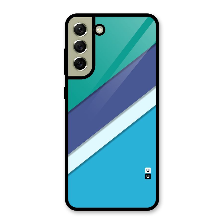 Elegant Colored Stripes Metal Back Case for Galaxy S21 FE 5G (2023)