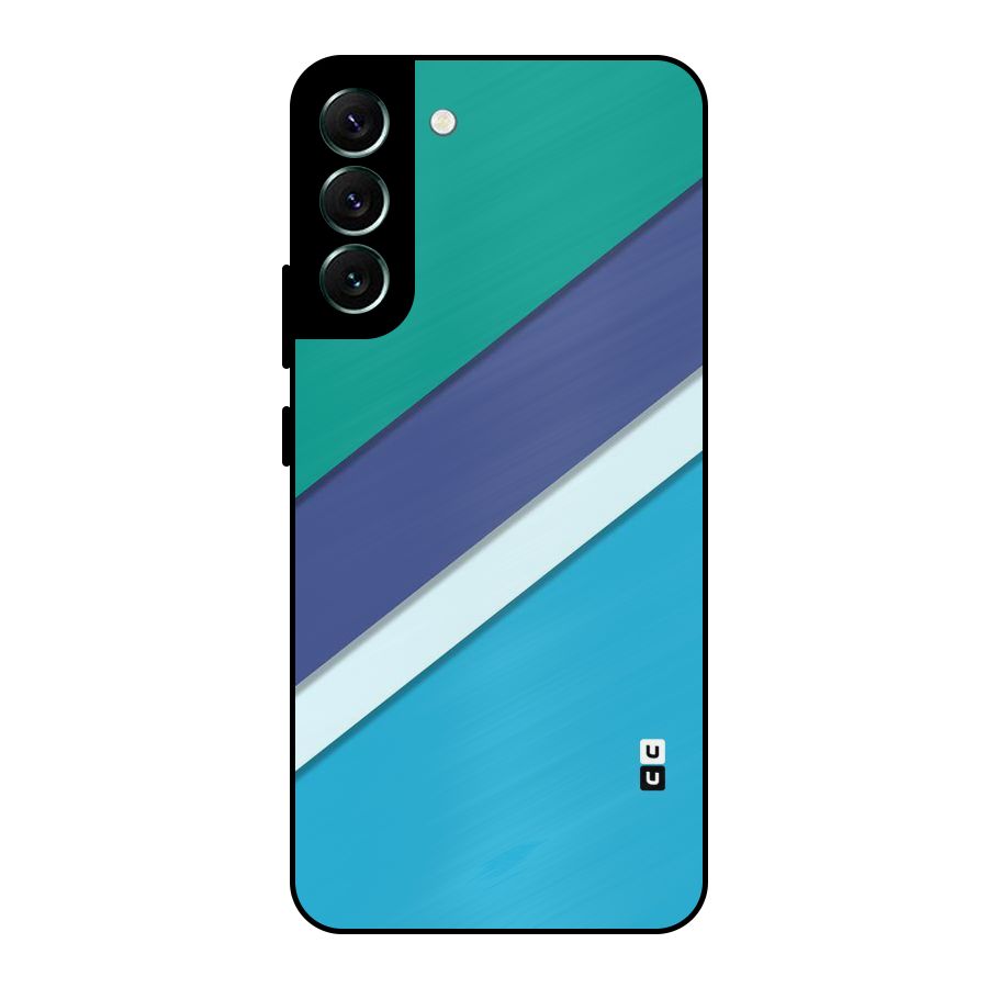 Elegant Colored Stripes Metal Back Case for Galaxy S22 Plus 5G