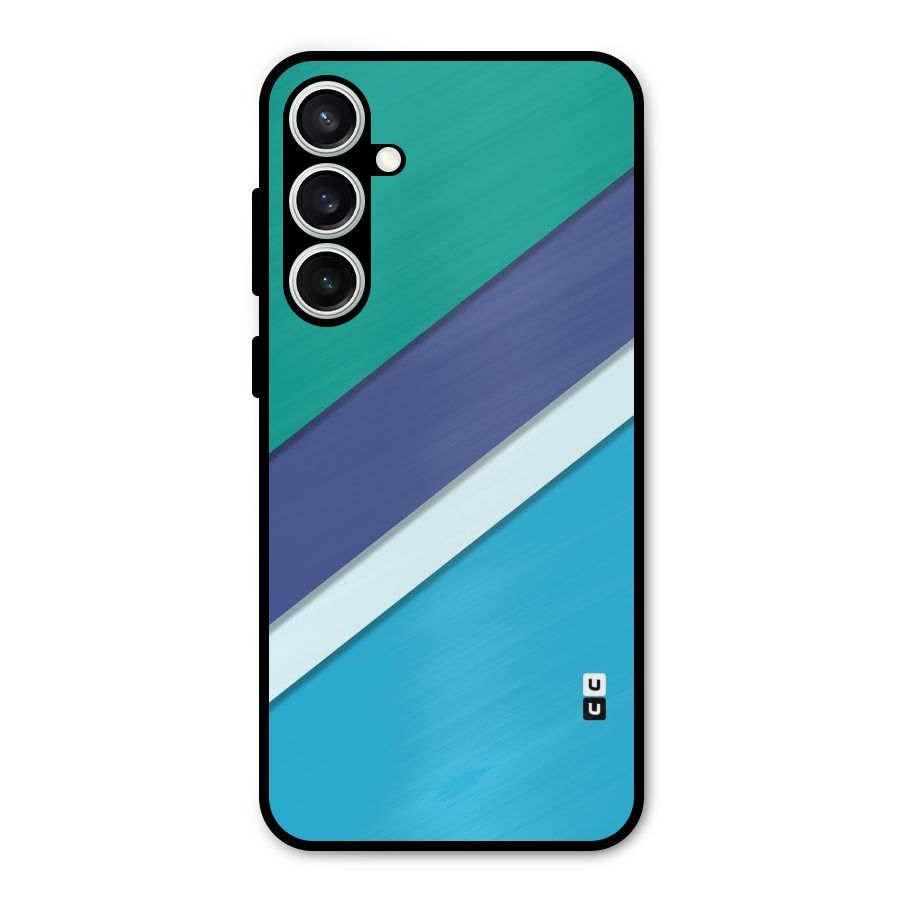 Elegant Colored Stripes Metal Back Case for Galaxy S23 FE
