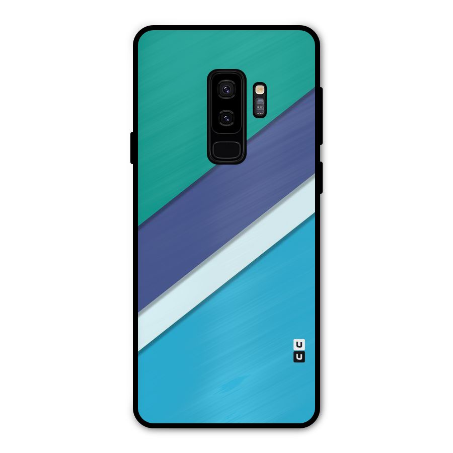 Elegant Colored Stripes Metal Back Case for Galaxy S9 Plus