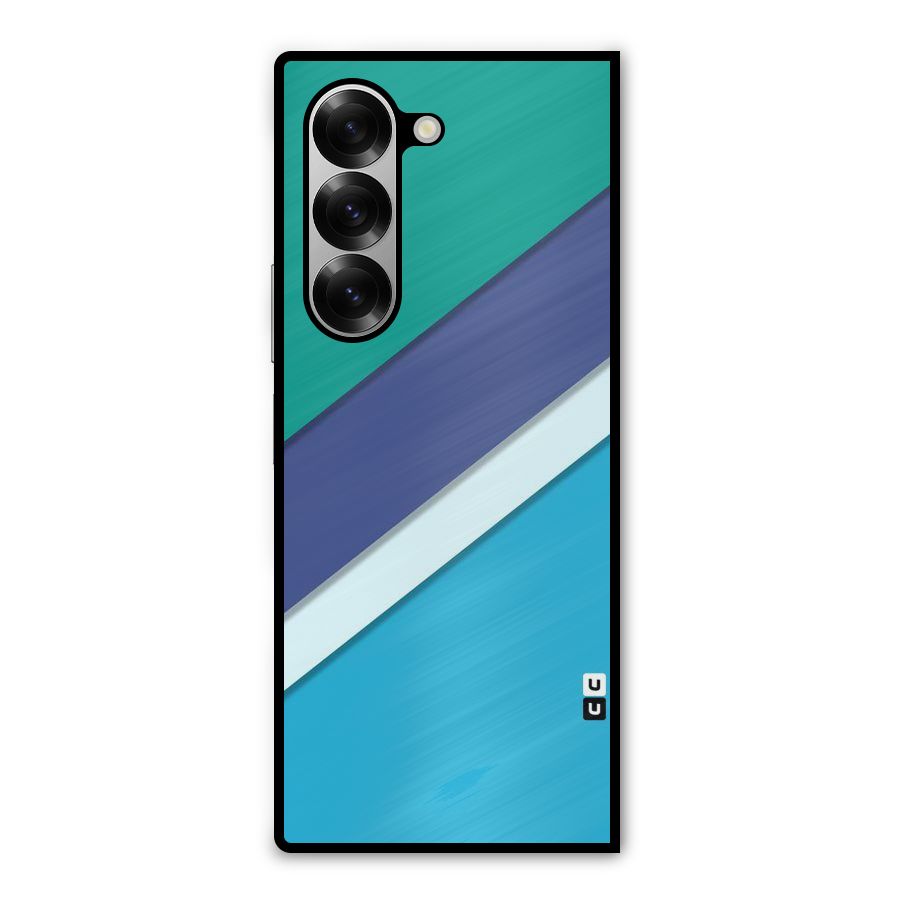 Elegant Colored Stripes Metal Back Case for Galaxy Z Fold6