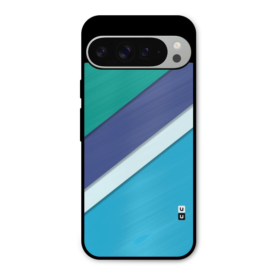 Elegant Colored Stripes Metal Back Case for Google Pixel 9 Pro XL