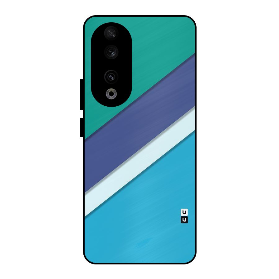 Elegant Colored Stripes Metal Back Case for Honor 90