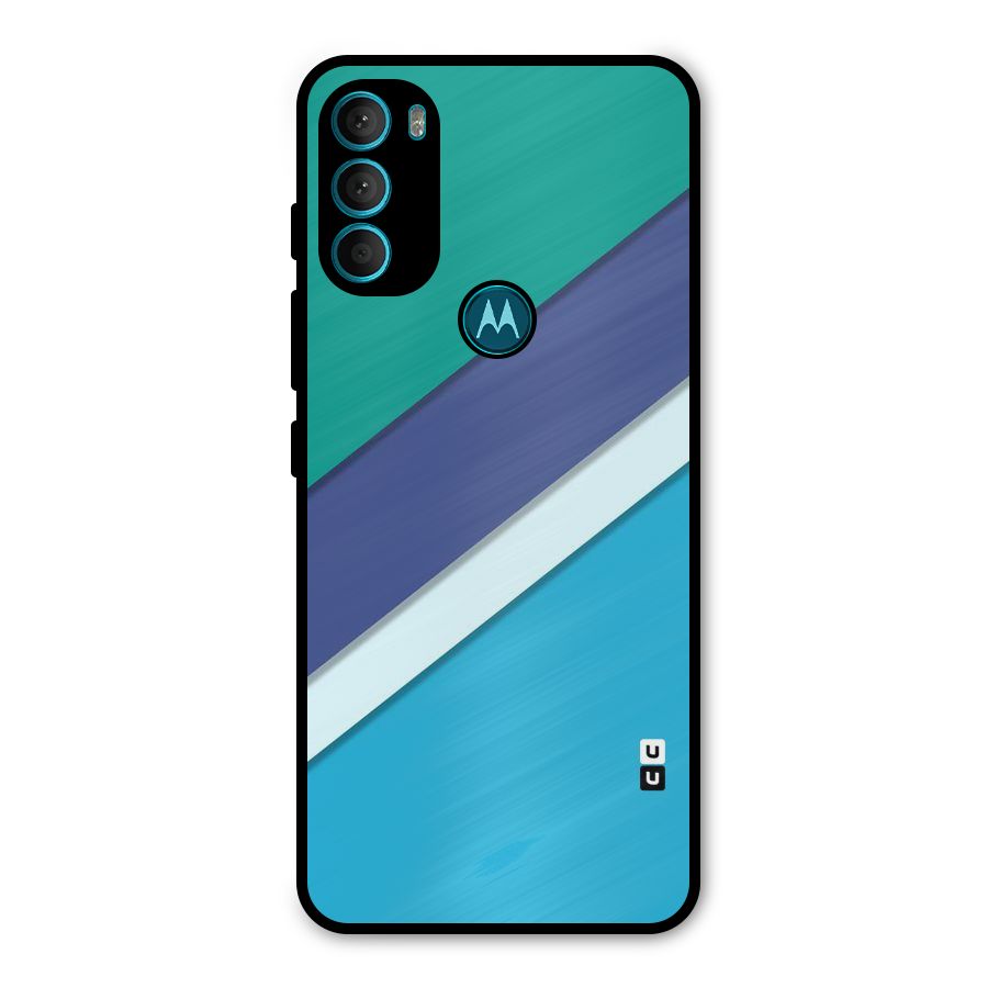 Elegant Colored Stripes Metal Back Case for Moto G71 5G