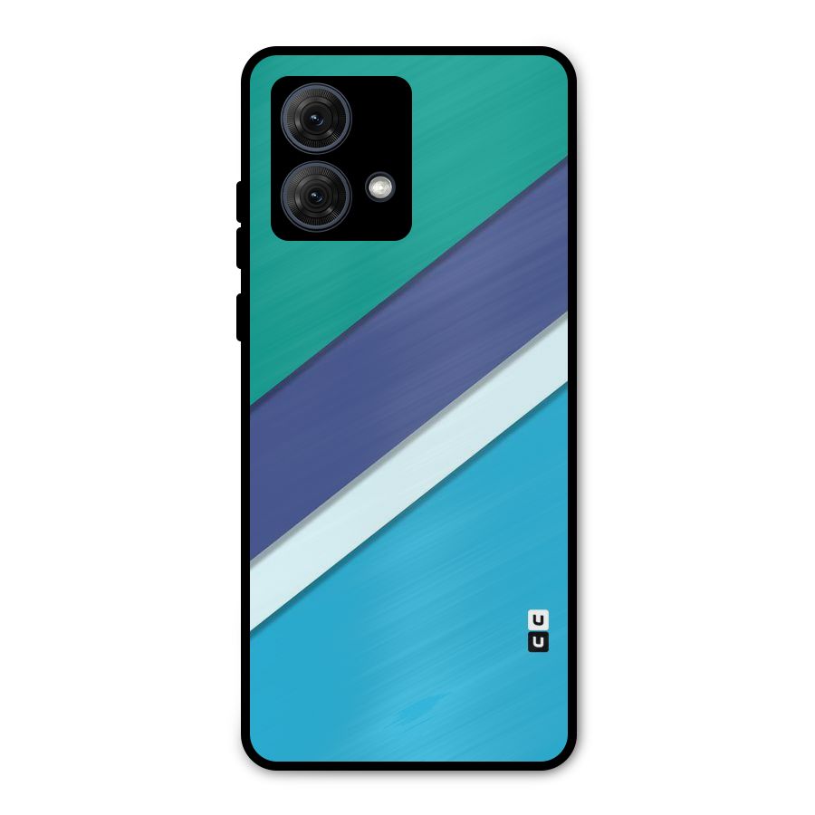 Elegant Colored Stripes Metal Back Case for Moto G84
