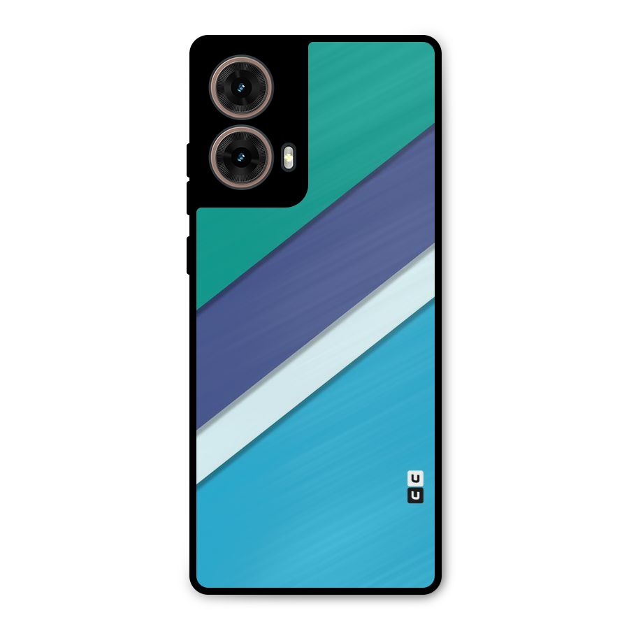 Elegant Colored Stripes Metal Back Case for Moto G85