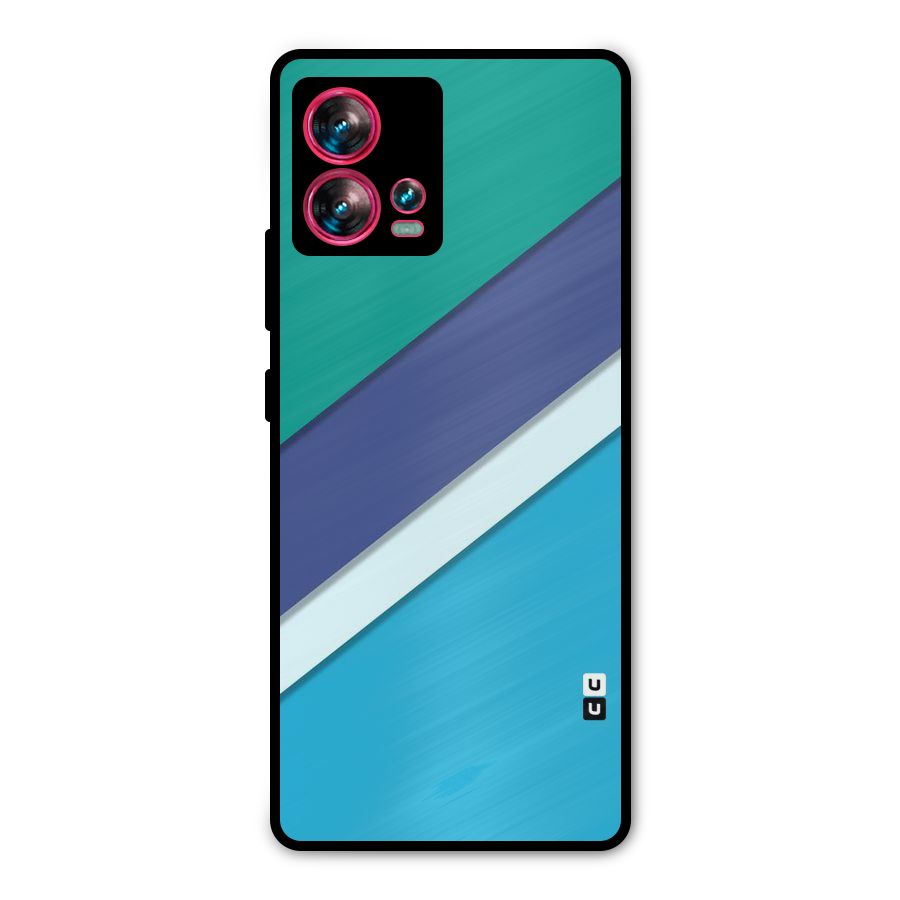 Elegant Colored Stripes Metal Back Case for Motorola Edge 30 Fusion