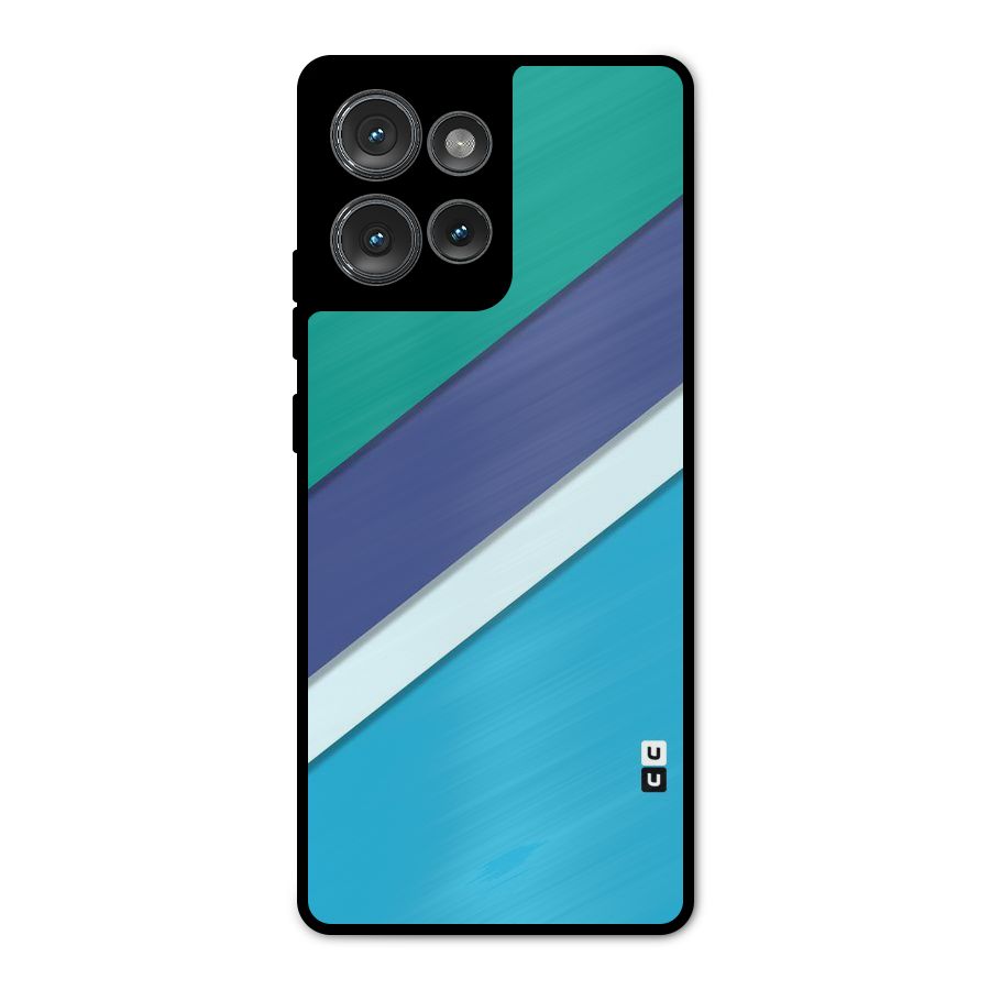 Elegant Colored Stripes Metal Back Case for Motorola Edge 50