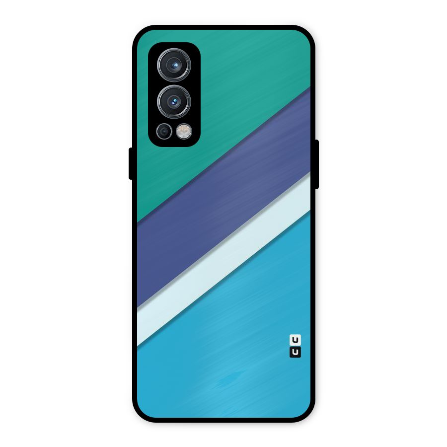 Elegant Colored Stripes Metal Back Case for OnePlus Nord 2 5G